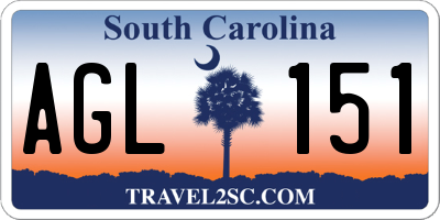 SC license plate AGL151