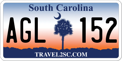 SC license plate AGL152