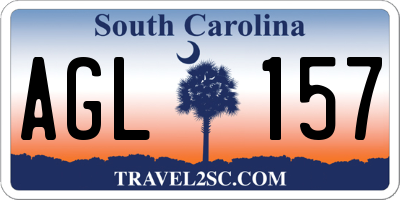 SC license plate AGL157
