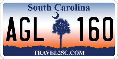 SC license plate AGL160