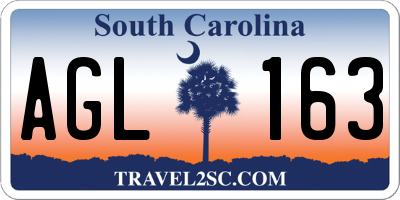 SC license plate AGL163