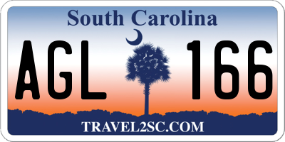 SC license plate AGL166