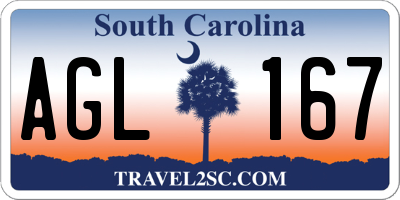 SC license plate AGL167