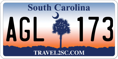 SC license plate AGL173
