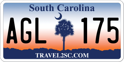SC license plate AGL175