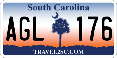 SC license plate AGL176