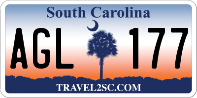 SC license plate AGL177