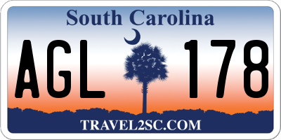 SC license plate AGL178