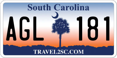 SC license plate AGL181