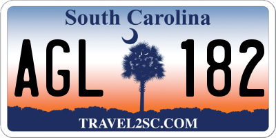 SC license plate AGL182