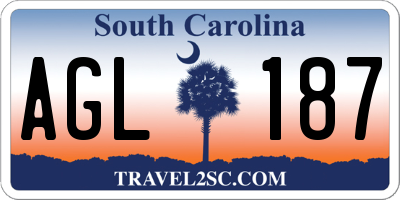 SC license plate AGL187
