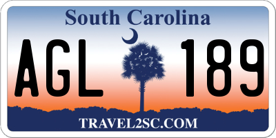 SC license plate AGL189