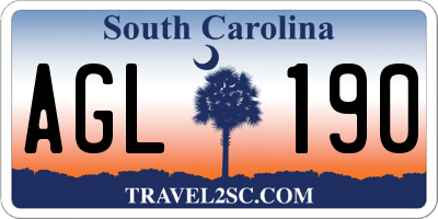 SC license plate AGL190
