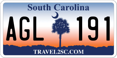 SC license plate AGL191