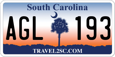 SC license plate AGL193