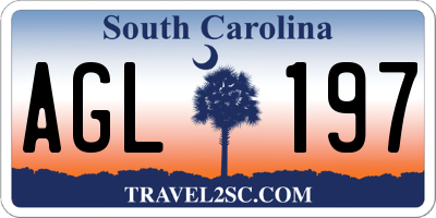 SC license plate AGL197