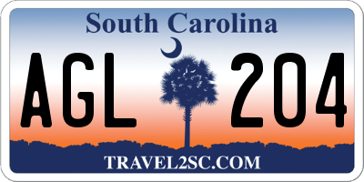 SC license plate AGL204