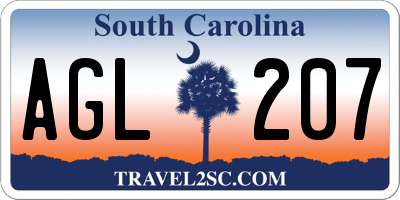 SC license plate AGL207