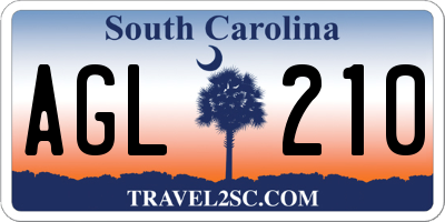SC license plate AGL210