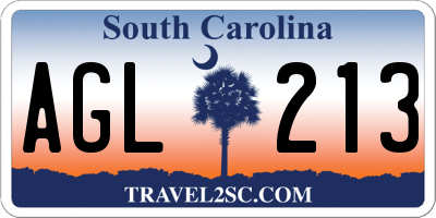 SC license plate AGL213