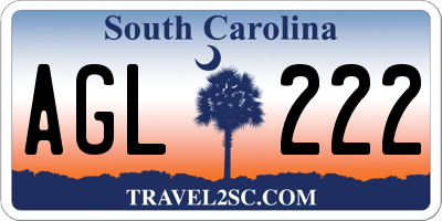 SC license plate AGL222