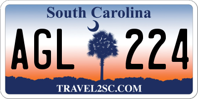 SC license plate AGL224