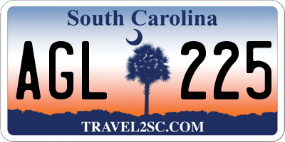 SC license plate AGL225