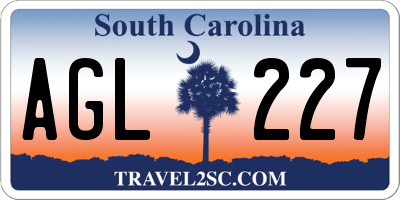 SC license plate AGL227