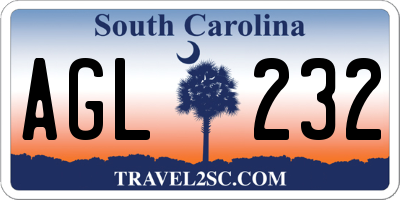 SC license plate AGL232