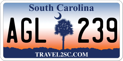 SC license plate AGL239