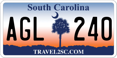 SC license plate AGL240