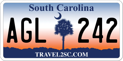SC license plate AGL242