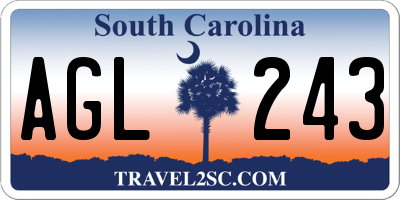 SC license plate AGL243