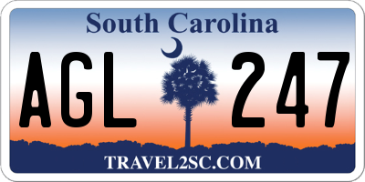 SC license plate AGL247