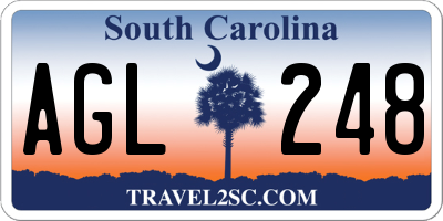 SC license plate AGL248
