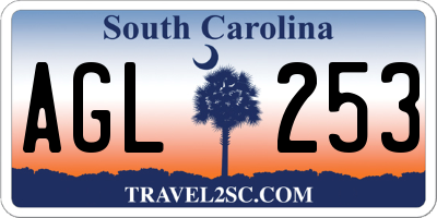 SC license plate AGL253