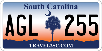 SC license plate AGL255