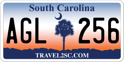 SC license plate AGL256