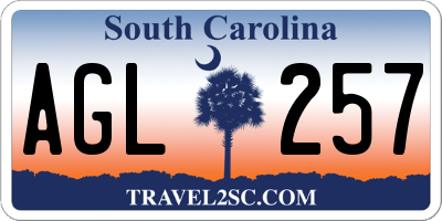 SC license plate AGL257