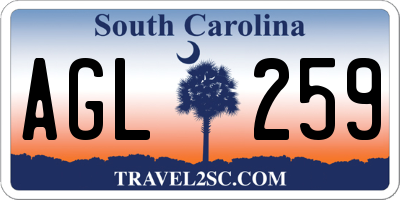 SC license plate AGL259