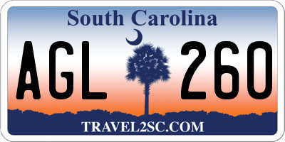 SC license plate AGL260