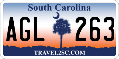 SC license plate AGL263