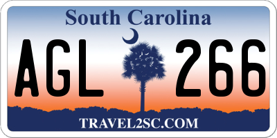 SC license plate AGL266