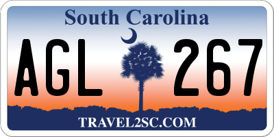 SC license plate AGL267