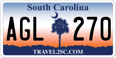 SC license plate AGL270