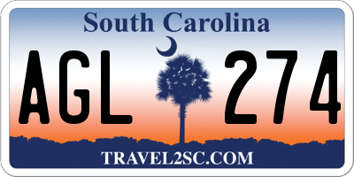 SC license plate AGL274