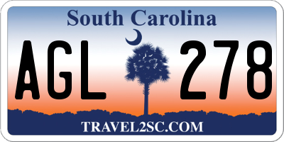 SC license plate AGL278