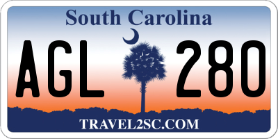 SC license plate AGL280