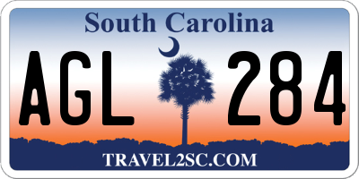 SC license plate AGL284