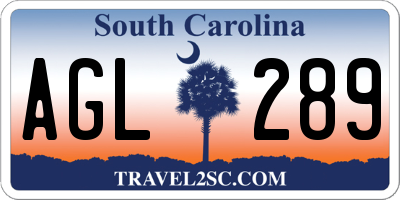 SC license plate AGL289